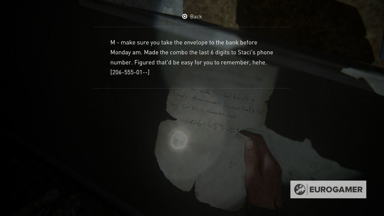 The Last of Us Part 2 Safe Code solutions and code locations list